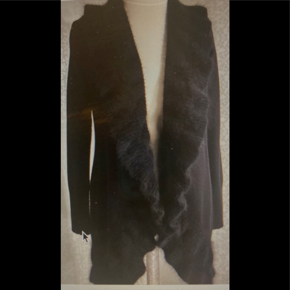 💐WHBM Angora Draped Ruffle Sweater L
